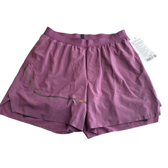 Lululemon mens surge shorts 6” lined special edition purple black size L New - Picture 2 of 12